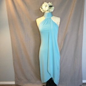 Light Blue Dress Draped w/ Tie Back Venus